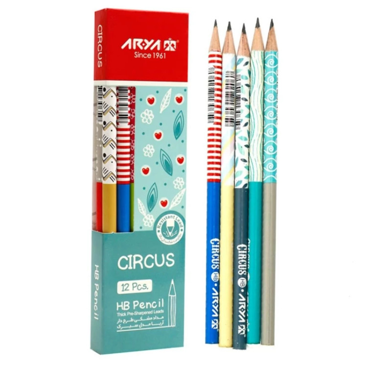 مداد مشکی طرح دار آریا مدل 3043