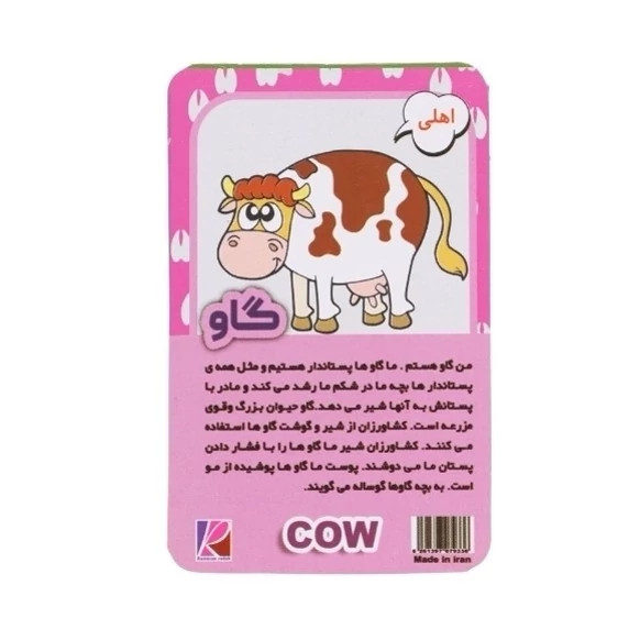 فلش کارت آموزشی حیوانات بسته 12 عددی