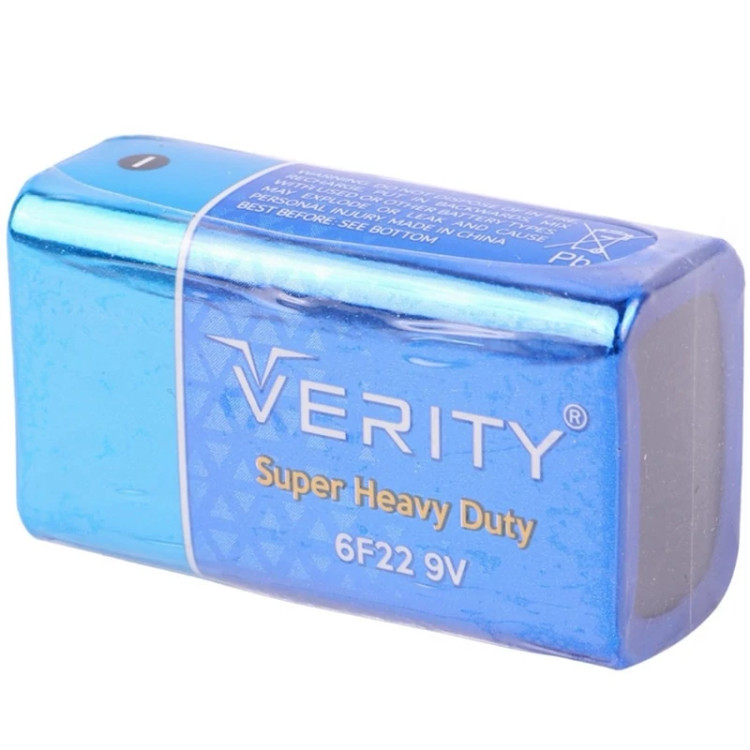 باتری کتابی Verity Super Heavy Duty 6F22 9V شرینک