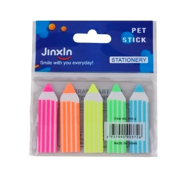 کاغذ یادداشت چسب دار طرح مداد Jinxln P01-2 4.5*1.2cm بسته 5 عددی