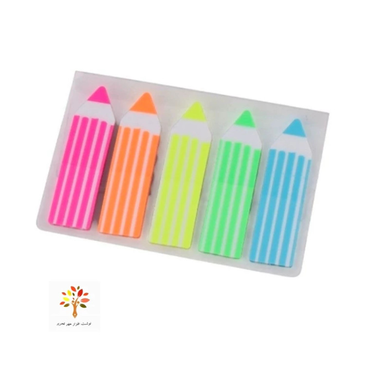 کاغذ یادداشت چسب دار طرح مداد Jinxln P01-2 4.5*1.2cm بسته 5 عددی