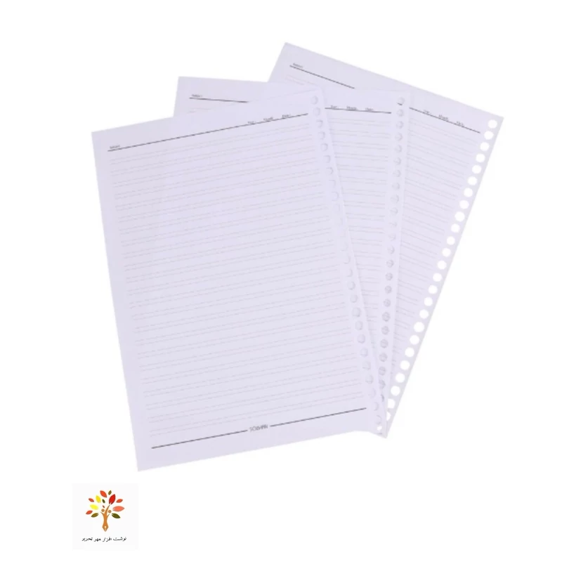 کاغذ یدک کلاسور 26 سوراخ دو خط 100 برگ Sobhan