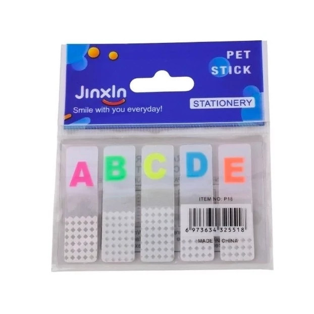 کاغذ یادداشت چسب دار طرح حروف انگلیسی Jinxln P18 5*1.3cm بسته 5 عددی