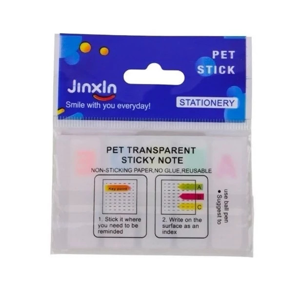 کاغذ یادداشت چسب دار طرح حروف انگلیسی Jinxln P18 5*1.3cm بسته 5 عددی