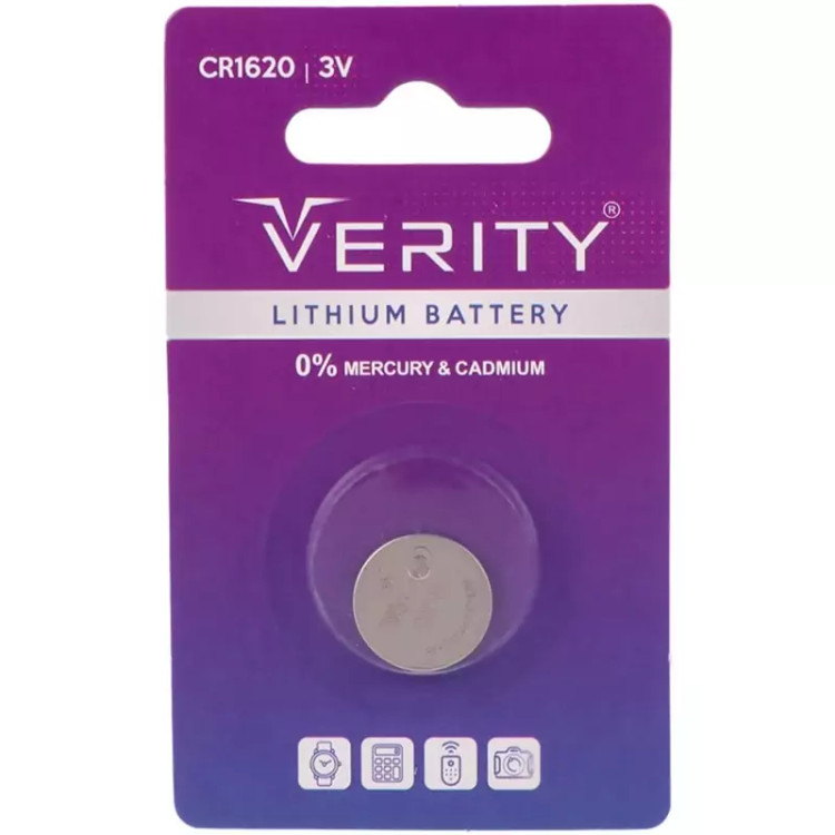 باتری سکه ای لیتیومی VERITY وریتی مدل CR1620 با ولتاژ 3 ولت