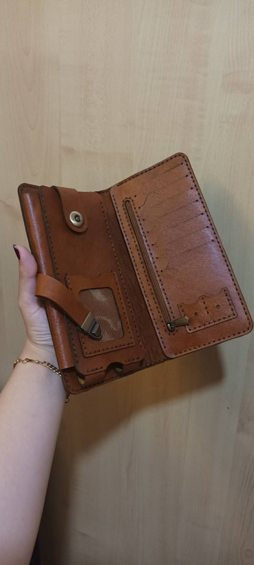 کیف پول و موبایل چرم