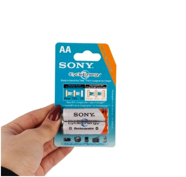 باتری دوتایی قلمی شارژی Sony Cycle Energy Ni-MH AA 4600mAh