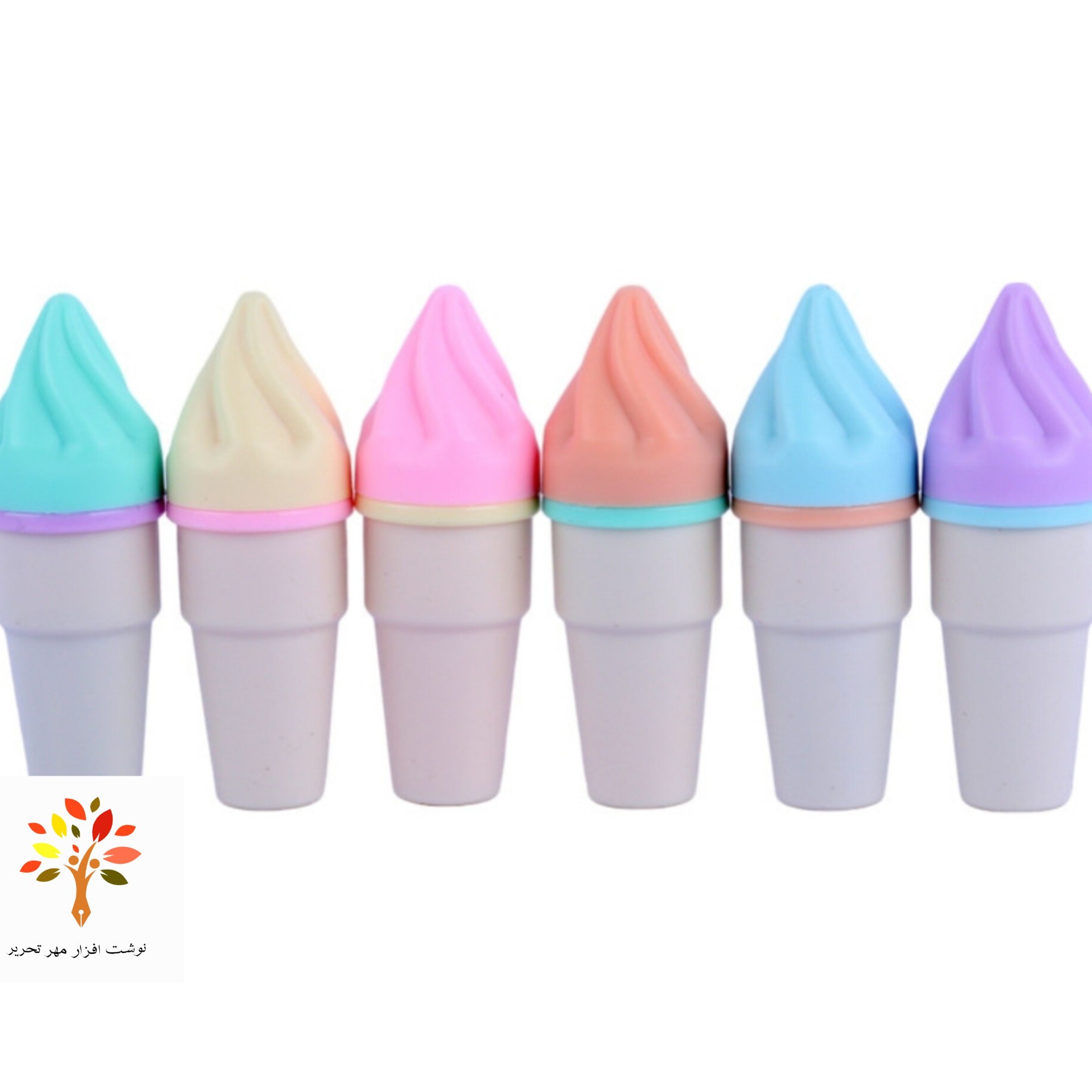 ماژیک هایلایت فانتزی طرح بستنی Qesefun Q-173 بسته 6 عددی