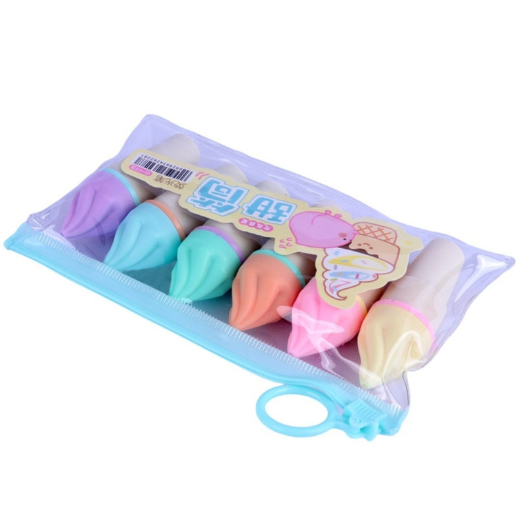 ماژیک هایلایت فانتزی طرح بستنی Qesefun Q-173 بسته 6 عددی