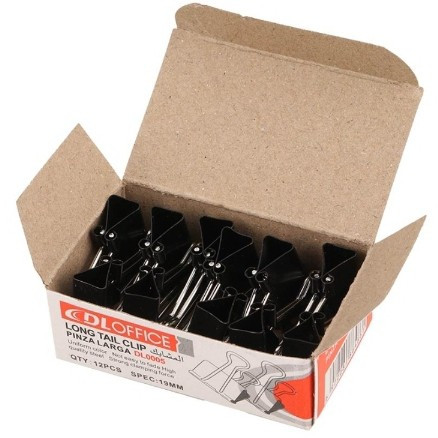 گیره دوبل DL OFFICE 19mm بسته 12 عددی