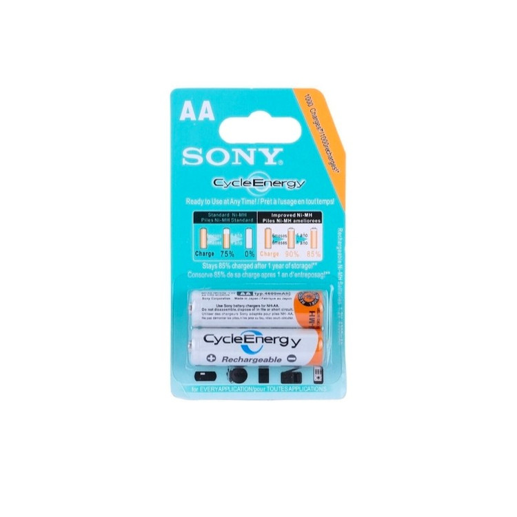 باتری دوتایی قلمی شارژی Sony Cycle Energy Ni-MH AA 4600mAh