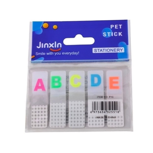کاغذ یادداشت چسب دار طرح حروف انگلیسی Jinxln P18 5*1.3cm بسته 5 عددی