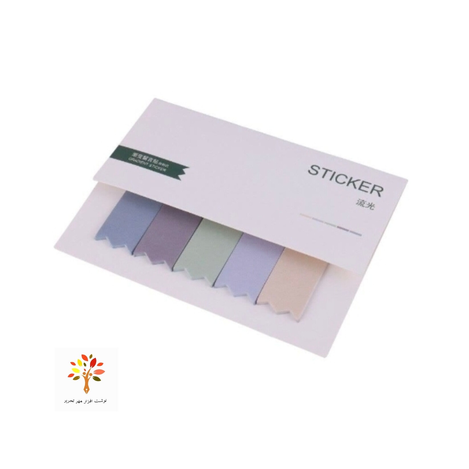 کاغذ یادداشت چسب دار طرح کنگره ای پاستلی JX686