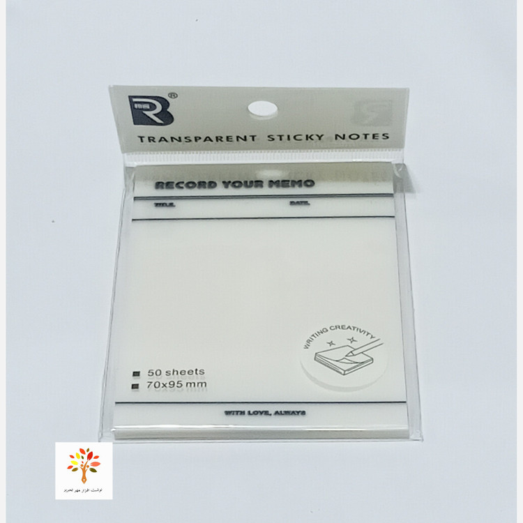 کاغذ یادداشت چسب دار ساده شفاف Sticky Note 7*9.5cm بسته 50 برگی