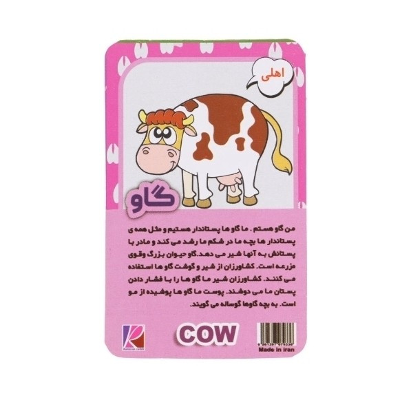 فلش کارت آموزشی حیوانات بسته 12 عددی