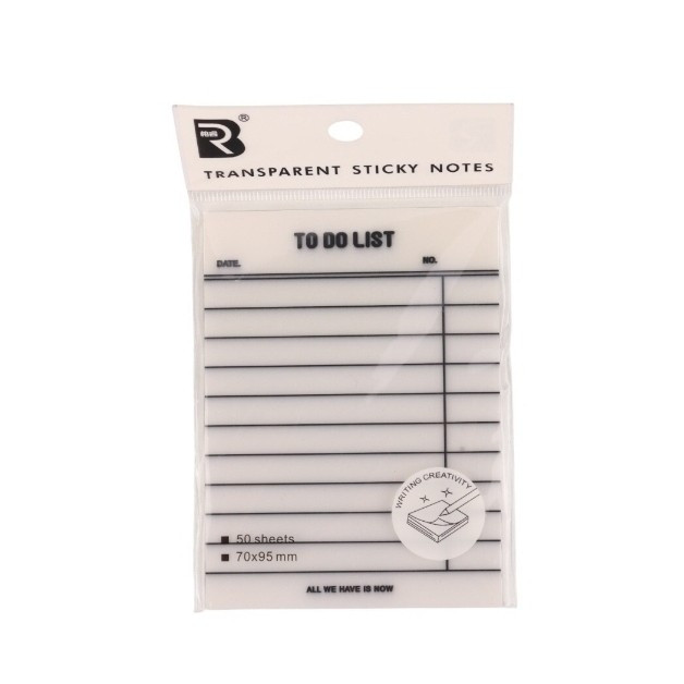 کاغذ یادداشت چسب دار خط دار شفاف Sticky Note 7*9.5cm بسته 50 برگی