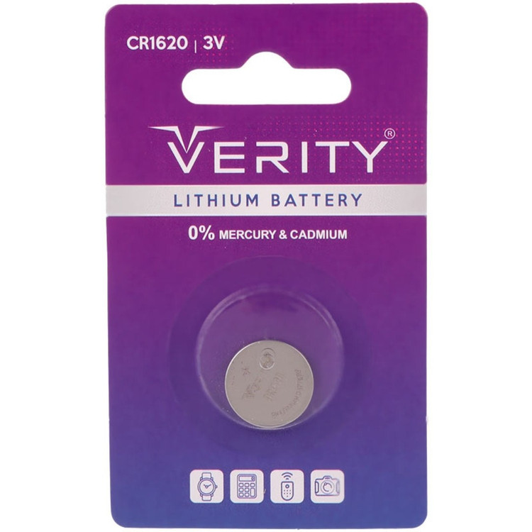 باتری سکه ای لیتیومی VERITY وریتی مدل CR1620 با ولتاژ 3 ولت