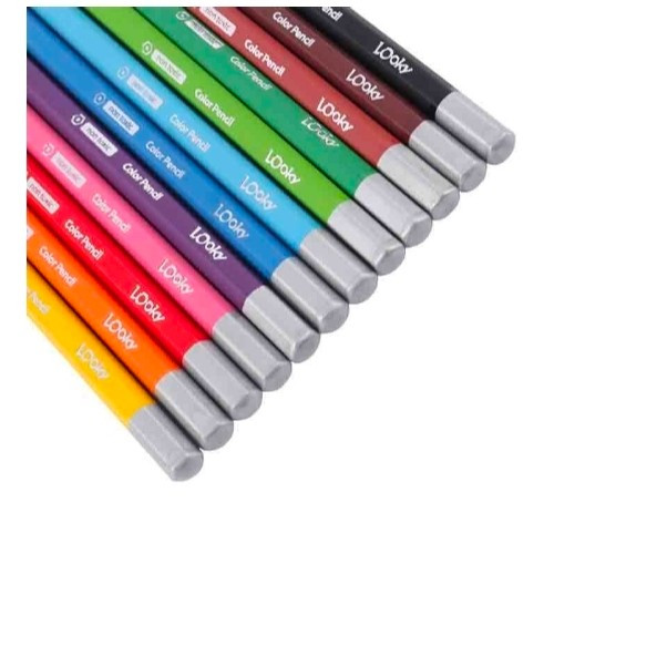 مداد رنگی جعبه فلزی 12 رنگ لوکی مدل Coloring World