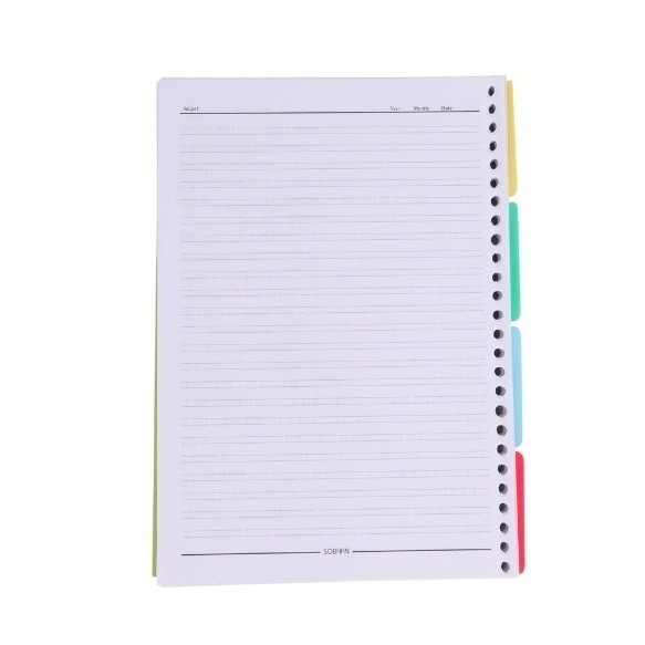 کاغذ کلاسور 26 سوراخ دو خط 100 برگ Sobhan