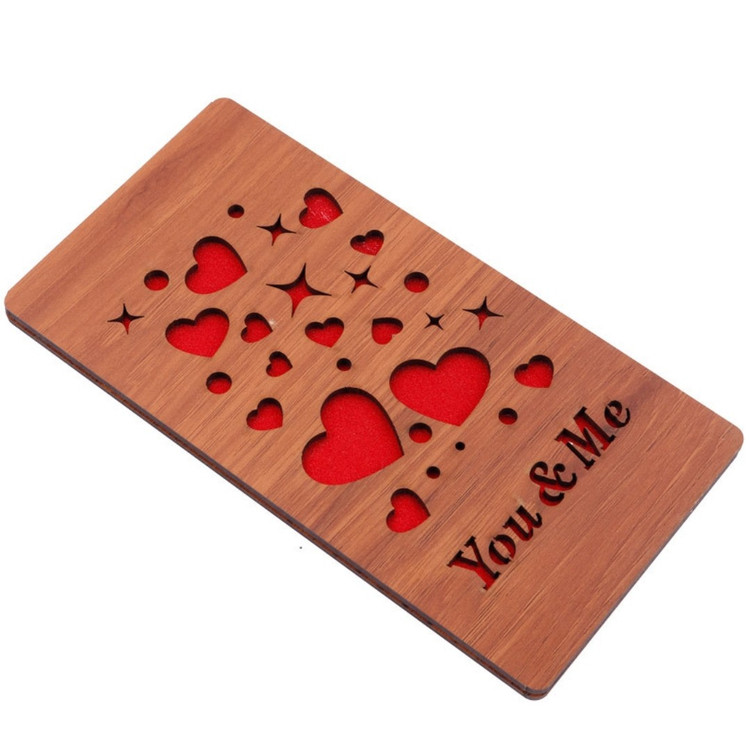 پاکت پول چوبی طرح دار 90x180mm