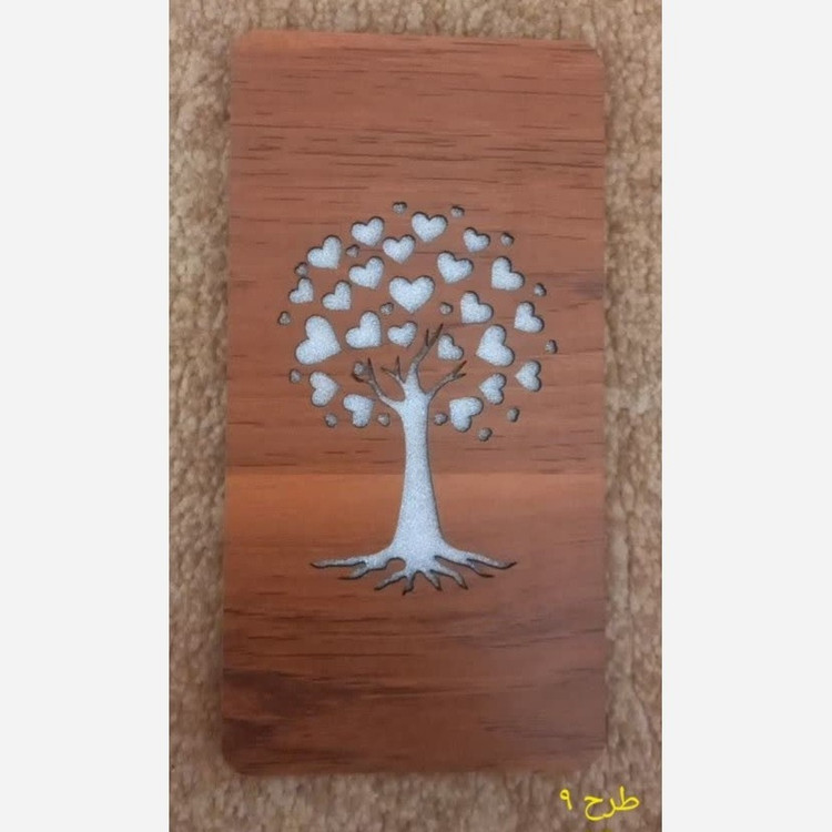 پاکت پول چوبی طرح دار 90x180mm