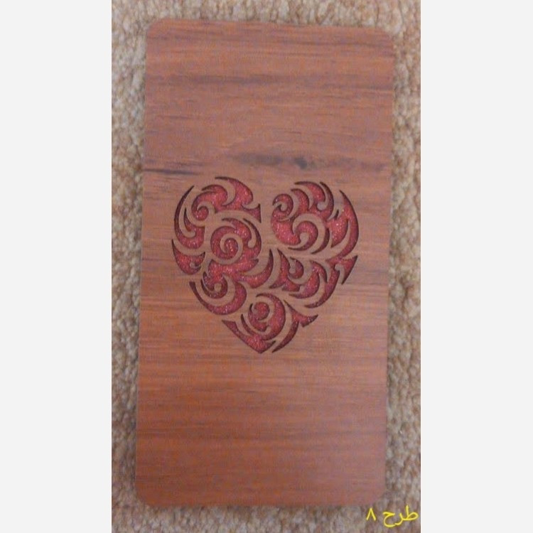 پاکت پول چوبی طرح دار 90x180mm