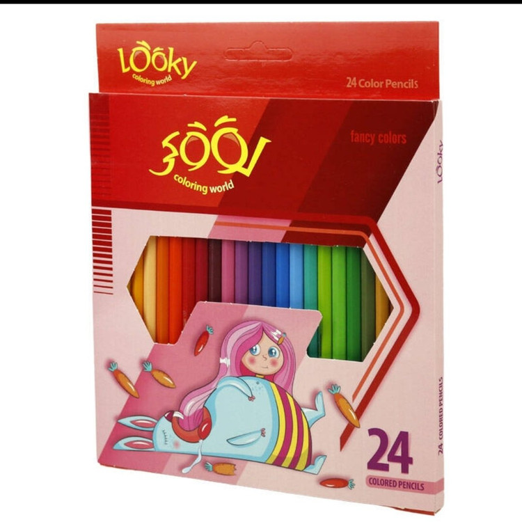 مداد رنگی 24 رنگ لوکی Looky Coloring World